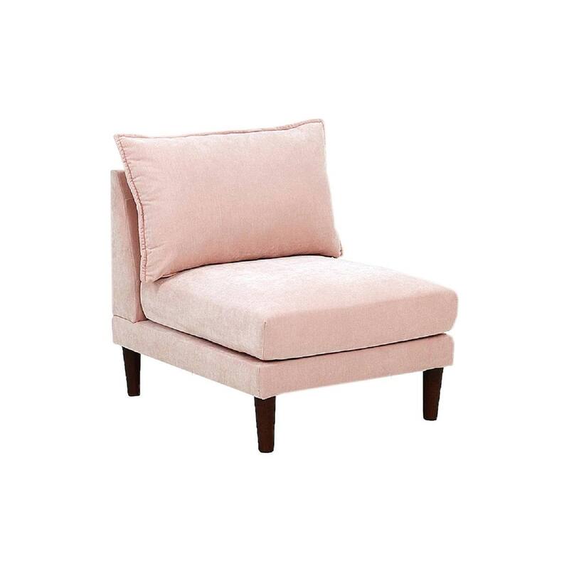 5pcs Blush Pink Fabric L-Shaped Sectional Set, 93x60x31 inches, 200 pounds