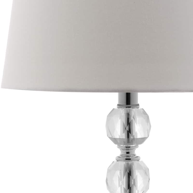 SAFAVIEH Lighting Denita 16-inch Grey Shade Stacked Crystal Ball Table Lamp (Set of 2) - 9"x9"x16" - 9Wx9Dx16H