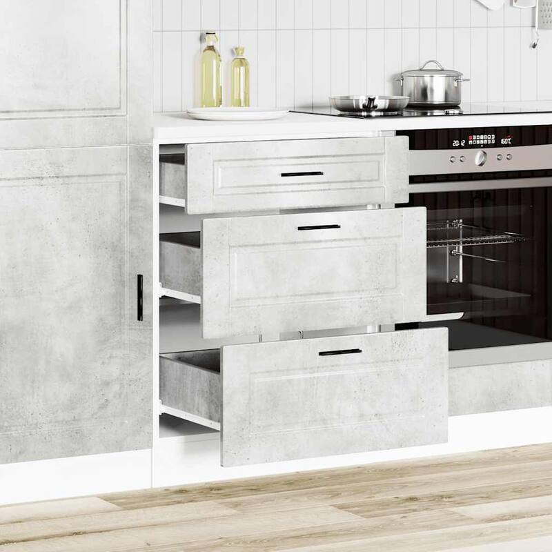 vidaXL Kitchen Base Cabinet Concrete Grey Engineered Wood Standard - 18.1 x 23.6 x 32.1