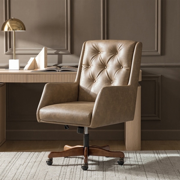 HULALA HOME Kairos Transitional Leather Task Chair - On Sale - Bed