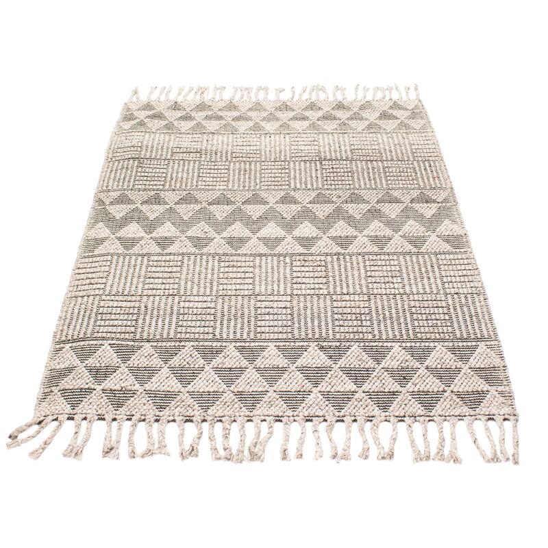 ECARPETGALLERY Braid weave Sienna Taupe Wool Rug - 5'4 x 7'2