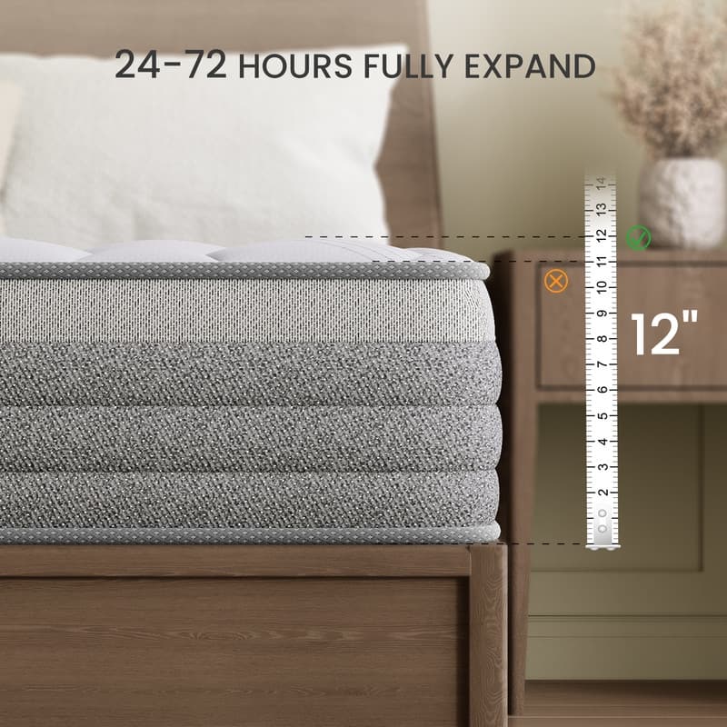 SweDrea Classic Comfort 12-inch Hybrid Mattress