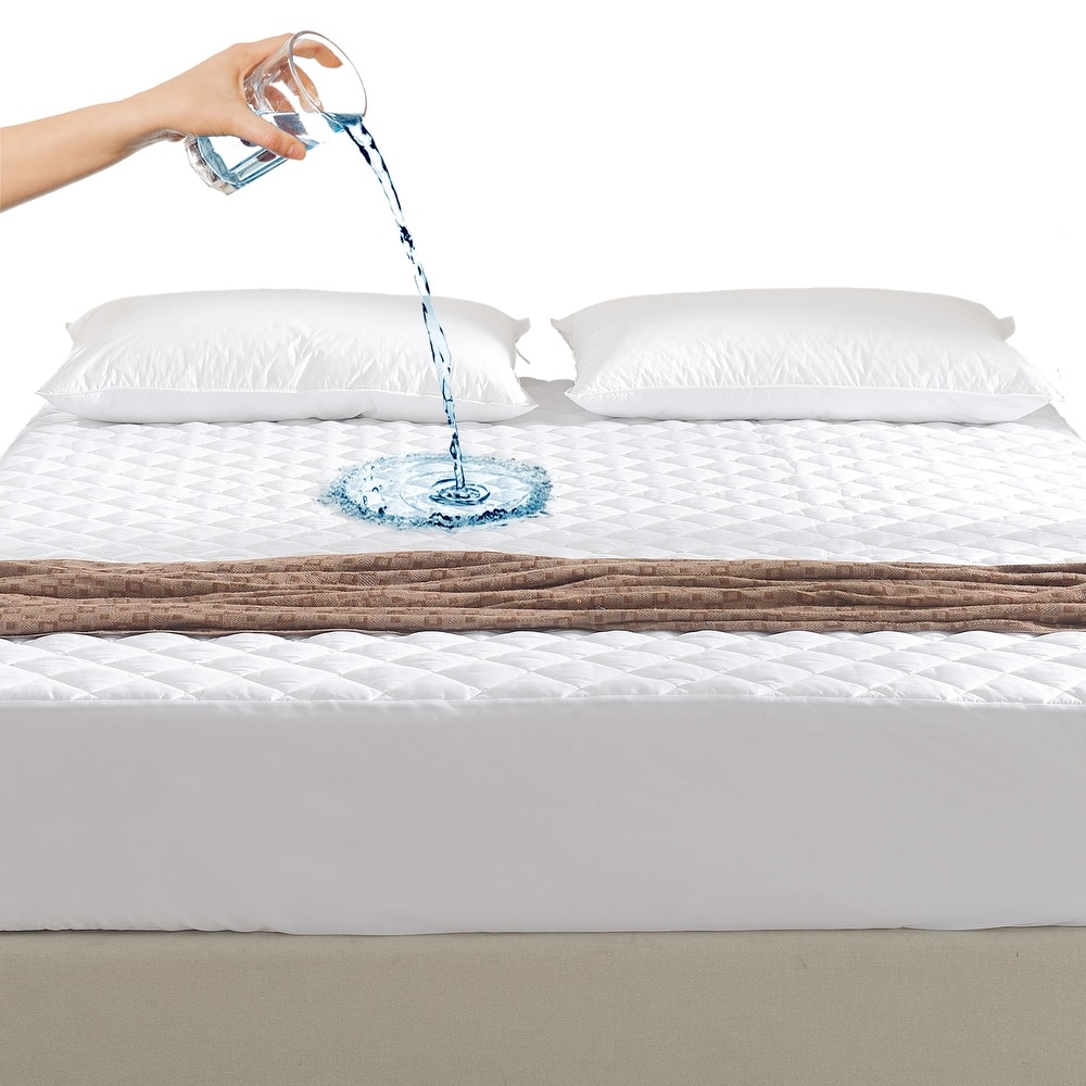 Cheer Collection Waterproof Quilted Mattress Protector - White