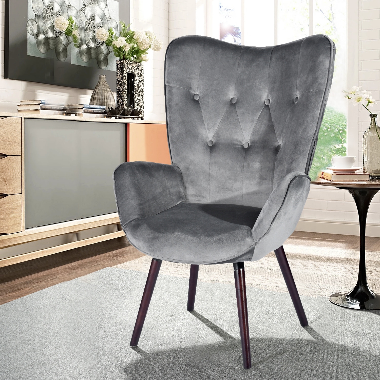 Carson carrington falltorp velvet top tufted accent chair