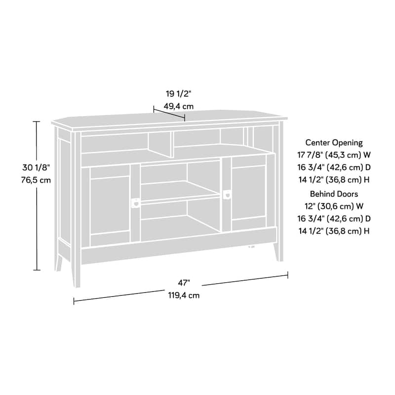 Wood Corner TV Stand for TVs up to 50", Brown - 47.01" W x 19.45" D x 30.12" H