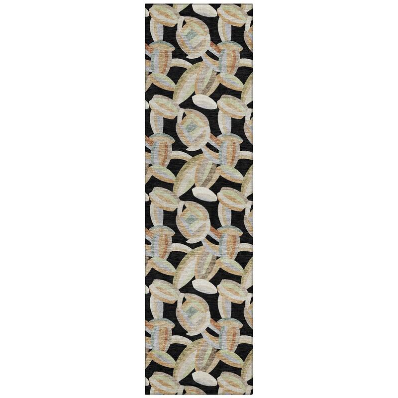 Machine Washable Indoor/ Outdoor Modern Heli Chantille Rug