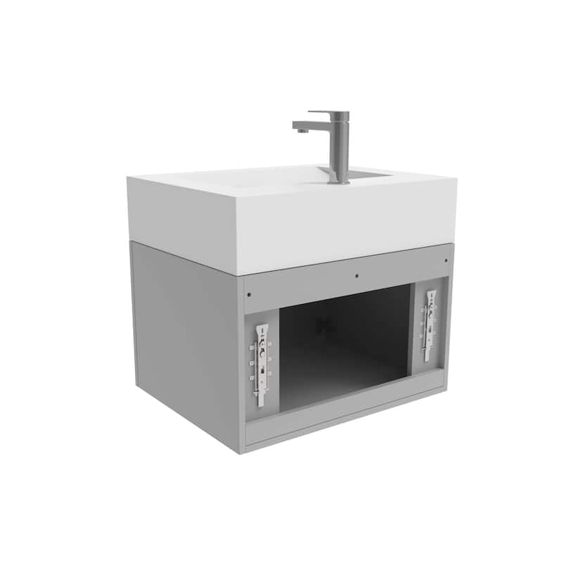 Nile 24-Inch Wall Mounted Bathroom Vanity Set w/ White Top