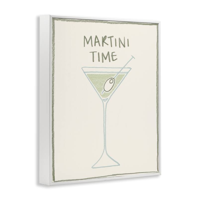 Stupell Minimal Martini Time Framed Giclee Art Design By Grace Popp