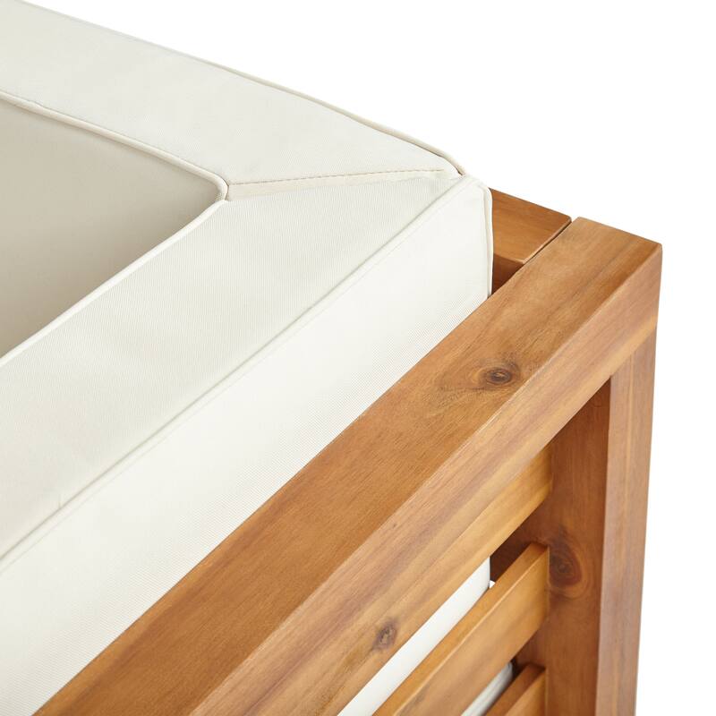 Oana Outdoor Acacia Wood Club Chair with Cushion by Christopher Knight Home