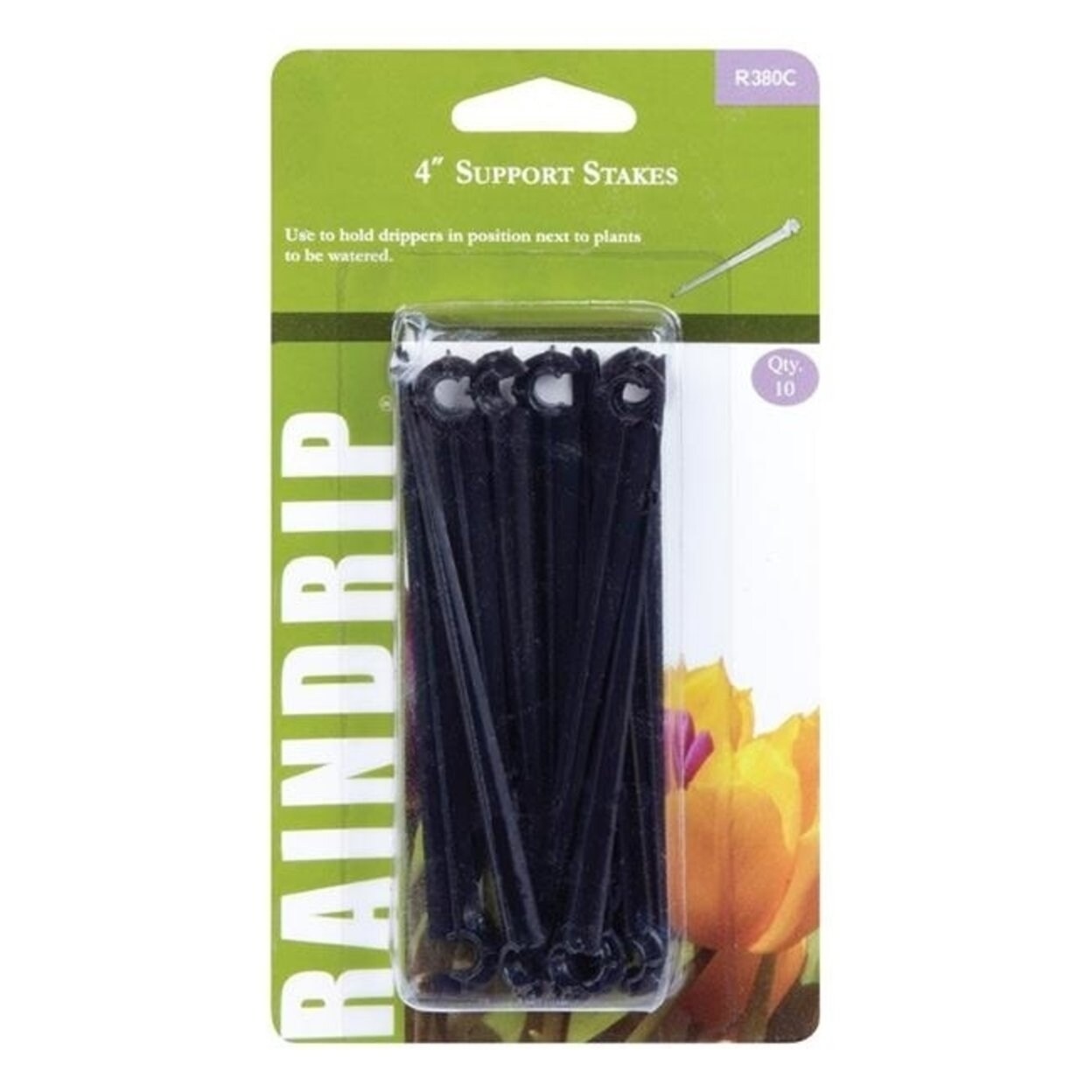 Raindrip R380CT 10-Count 4-Inch Support Stakes for 1//4-Inch Tubing