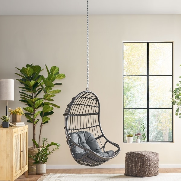 Richards Outdoor Indoor Wicker Hanging Chair No Stand by Christopher Knight Home On Sale Bed Bath Beyond 32007060