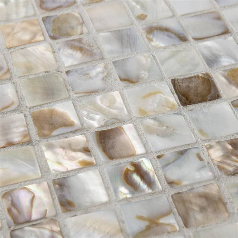 Merola Tile Conchella Square Natural 12" x 12" Natural Shell Wall Tile