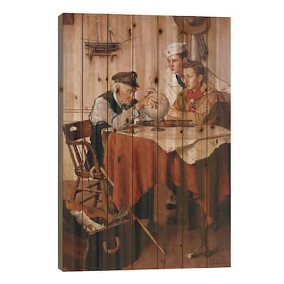 Scouts of Many Trails Print On Wood by Norman Rockwell - Multi-Color