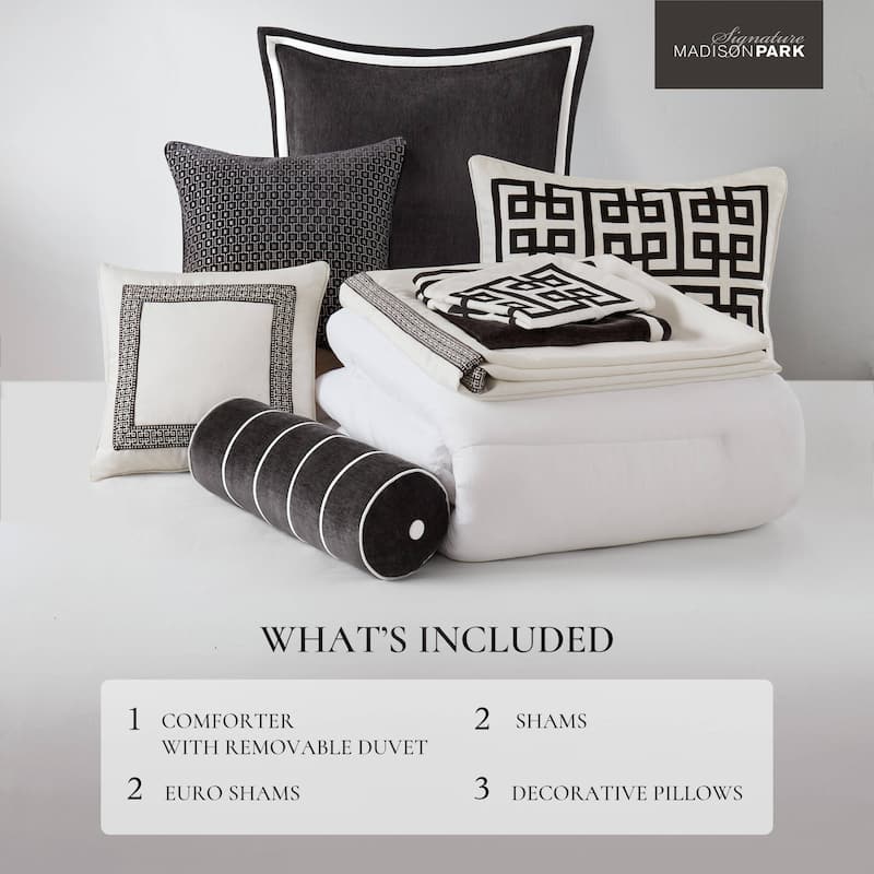 Madison Park Signature Jarvis Embroidery Oversized Duvet Style Comforter Set