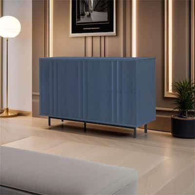Wave Pattern Storage Cabinet with 2 Doors and 2 Drawers
