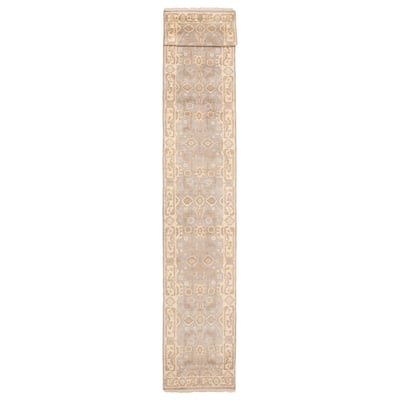 ECARPETGALLERY Hand-knotted Royal Oushak Grey Wool Rug - 2'5 x 19'7
