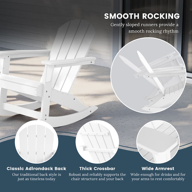 Polytrends Laguna Hdpe All Weather Outdoor Patio Rocking Chair