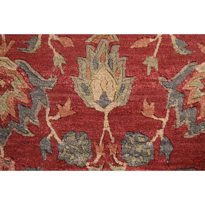 Vegetable Dye Nepalese Oriental Area Rug Hand-knotted Wool Carpet - 6'1" x 9'4"