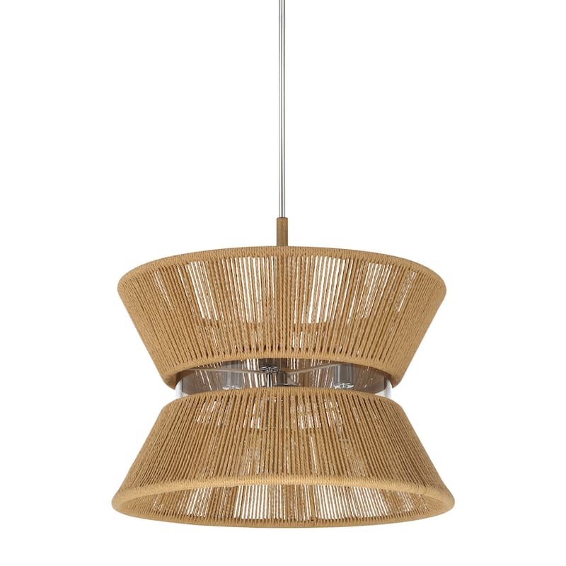 Craftmade 58596 Serena 6 Light 25" Wide Pendant - Chrome / Walnut