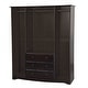 preview thumbnail 15 of 24, Palace Imports 100% Solid Wood Family 4-Door Wardrobe Armoire with Metal or Wooden Knobs