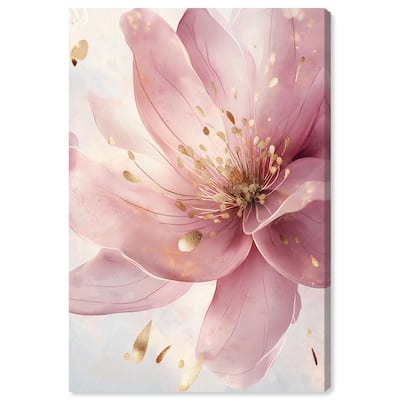 Pink and Gold Bloom Canvas by Art Remedy, Gallery Wrapped