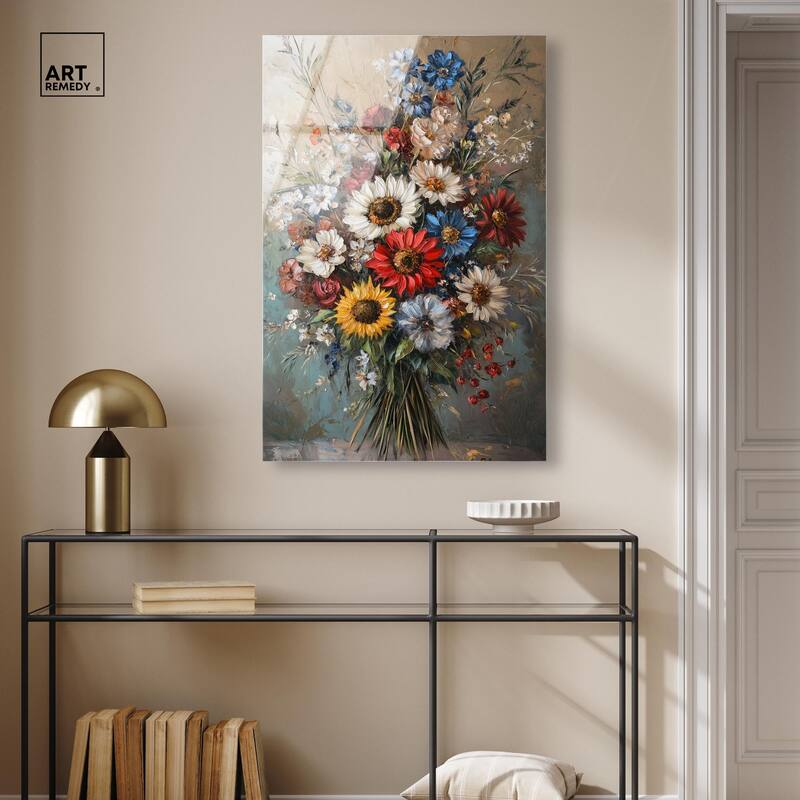 Symphony of Flowers I Acrylic by Art Remedy, Ready to Hang