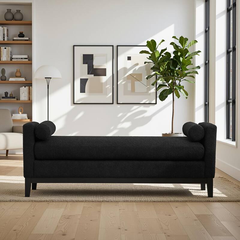 Homy Casa Upholstered Bench with Pillows, Wooden, Entry Living