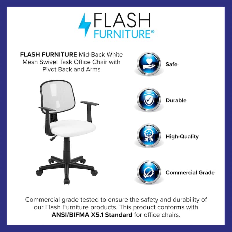 Pivot Back Mesh Swivel Task Office Chair