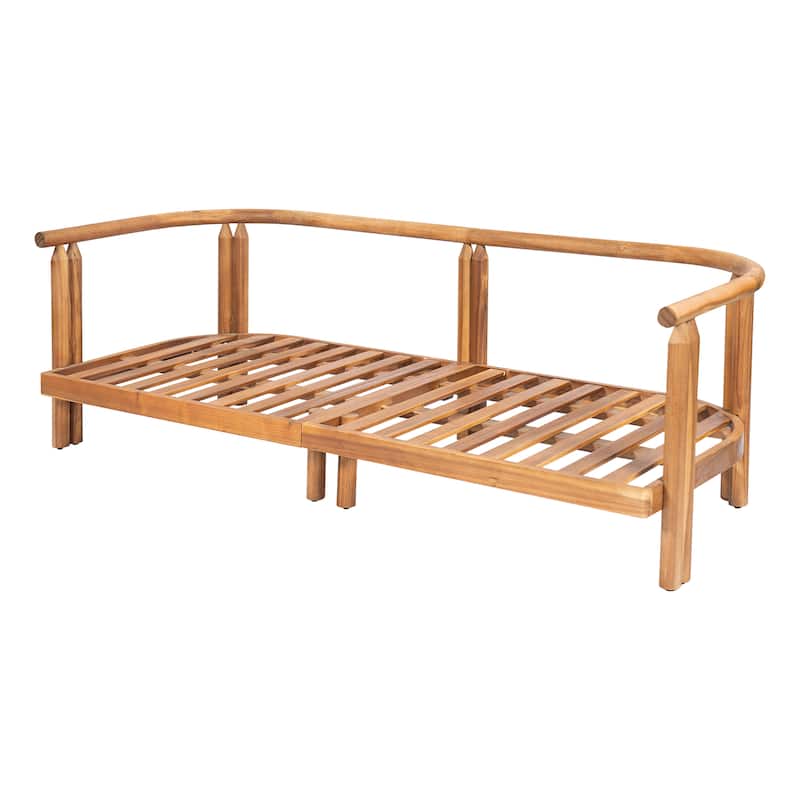 Christopher Knight Home - Outdoor Acacia Wood 3-Seater Sofa with Cushions