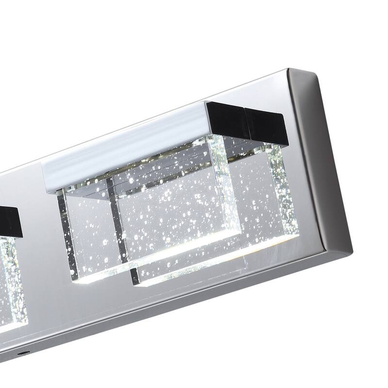Modern 3-Light Creative Square Bubble Glass Shape Vanity Lighting Fixture