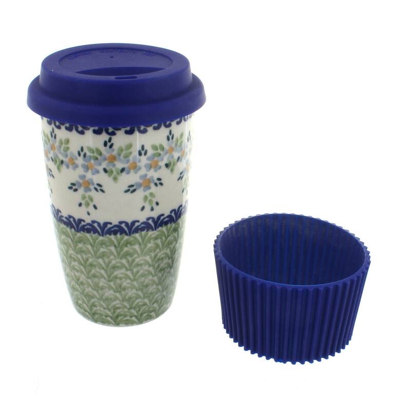 Blue Rose Polish Pottery K115 Manufaktura Travel Mug - Summer Vine