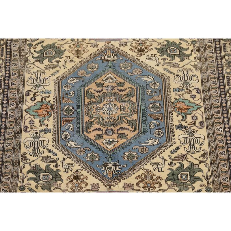 Geometric Tabriz Persian Area Rug Wool Hand-knotted Bedroom Carpet - 5'4" x 9'5"