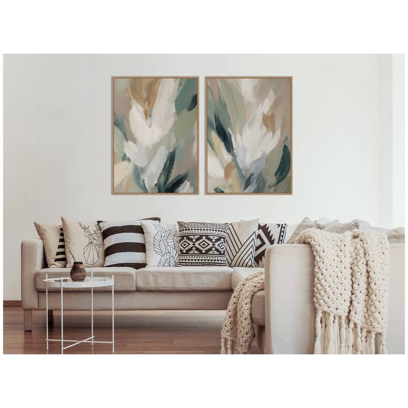 Kate and Laurel Plant Form No. 1 & No. 2 2 Piece Framed Canvas Wall Art Set by Amy Lighthall