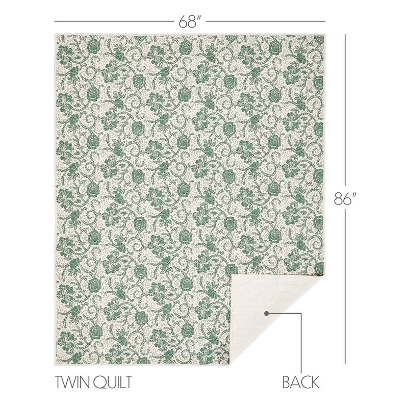 Dorset Green Floral Quilt
