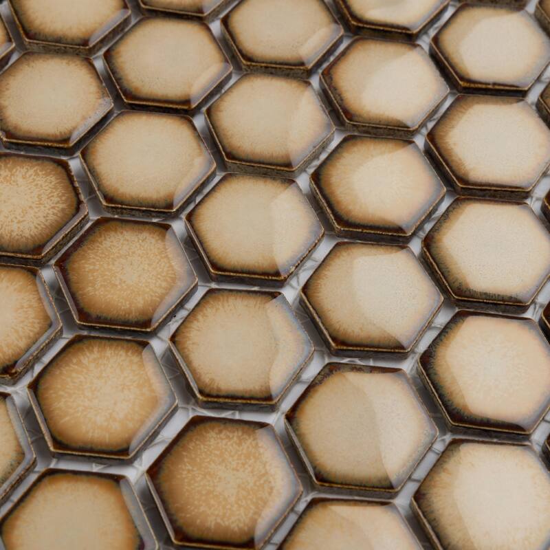Merola Tile Hudson 1" Hex Caffe 11-7/8" x 13-1/4" Porcelain Floor and Wall Tile