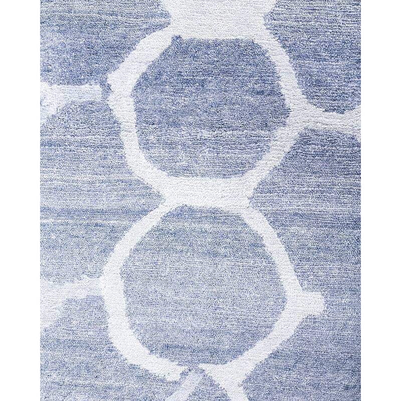 Modern One-of-a-Kind Hand-Knotted Area Rug - Gray, 9' 2" x 11' 10" - 9' 2" x 11' 10"