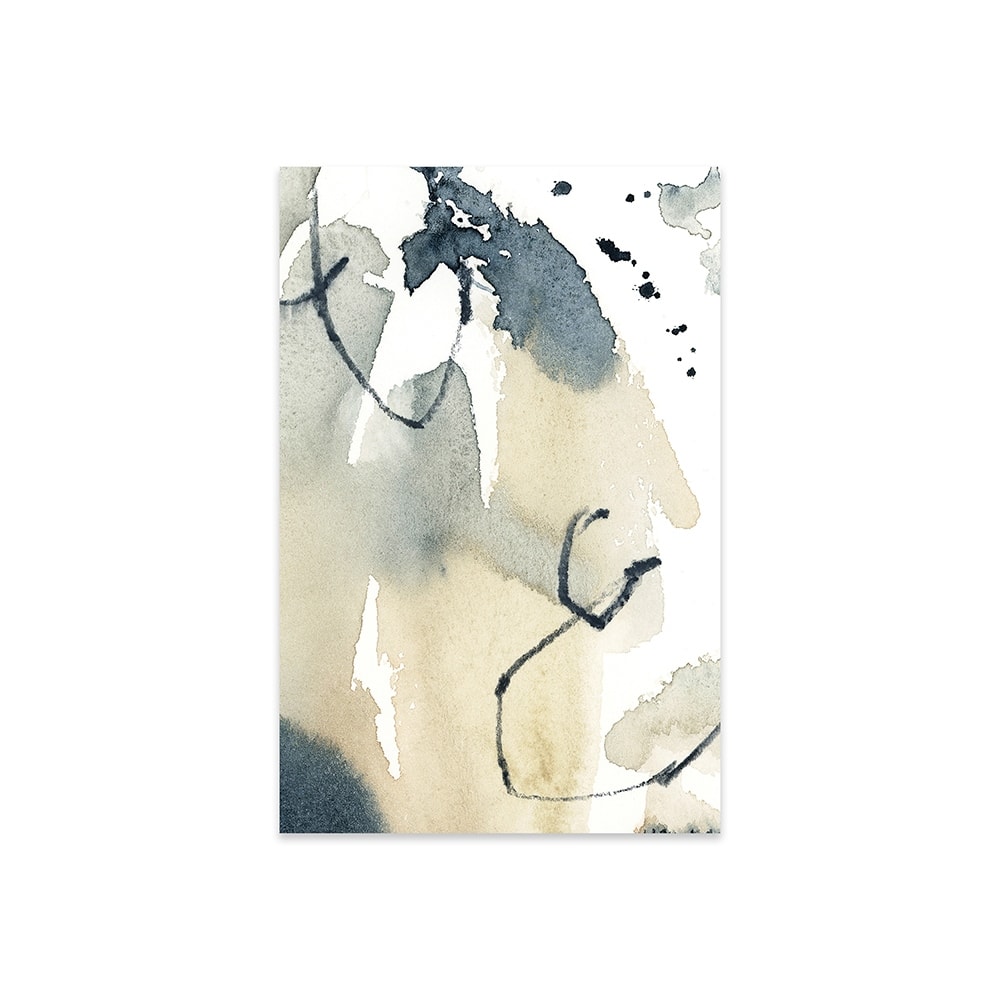 Abstract In Blue Grey And Tan II Print On Acrylic Glass by Sophie Rodionov