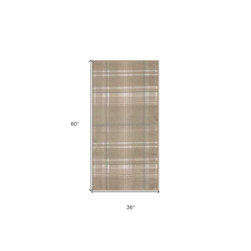 HomeRootsPlaid Country Rectangle Area Rug - 60' X '36' X '0.5
