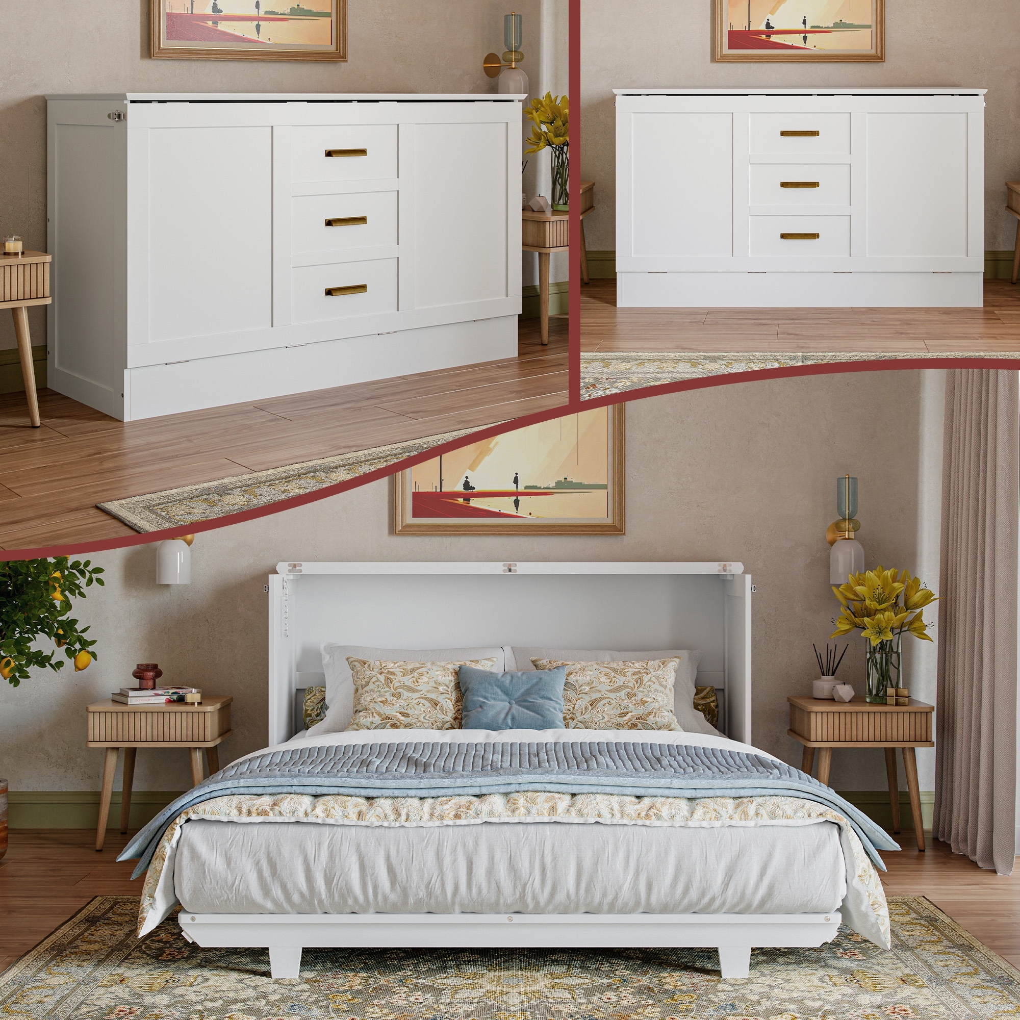Charleston Murphy Bed Chest with 6" Mattress