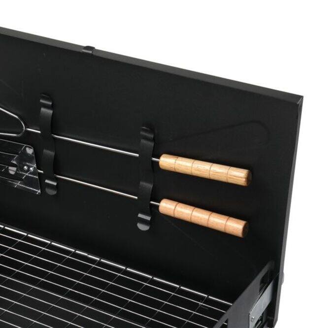 Portable Square Charcoal Grill- Black