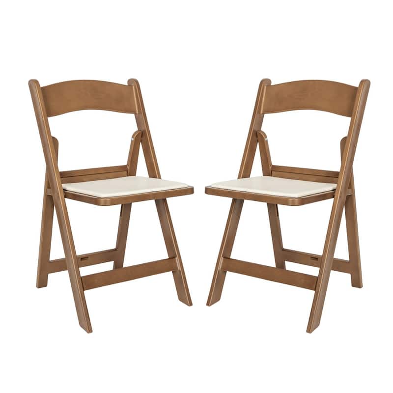 Set of 2 Folding Chairs with Padded Seats - 18"D x 17.25"W x 30.75"H
