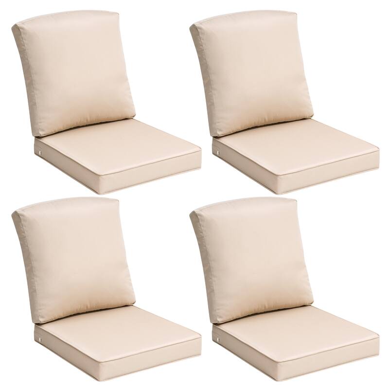 Pellebant 22 x 21 in Deep Seat Chair Outdoor Cushion Set - Beige - 4PC