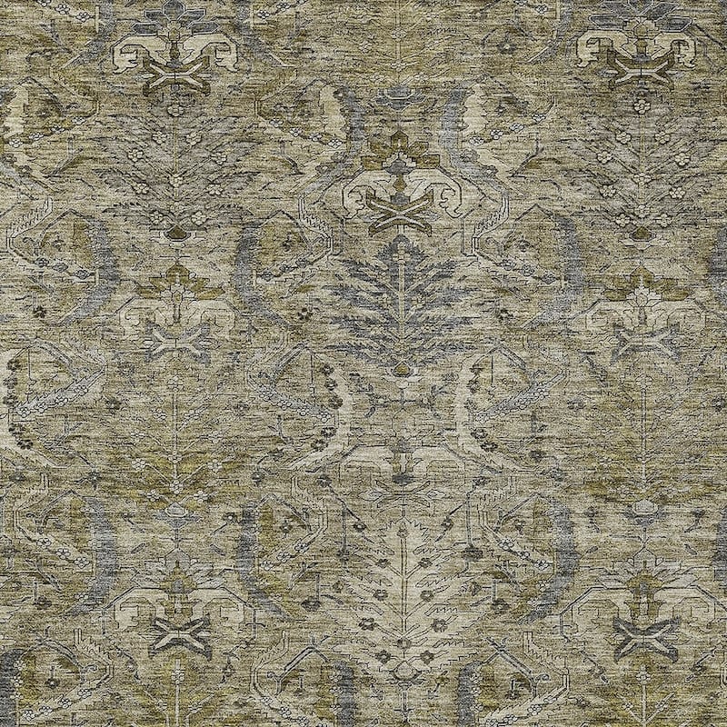 HomeRoots Damask Transitional Rectangle Outdoor Rug