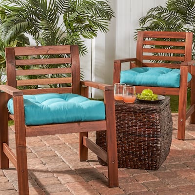 Solid Color 20-inch Outdoor Chair Cushion (Set of 2) by Havenside Home - 20l x 20w