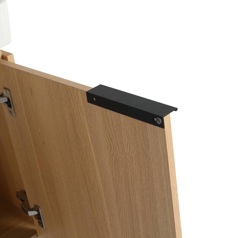 Plywood Wall-Mounted Bathroom Vanity with Integrated Resin Sink