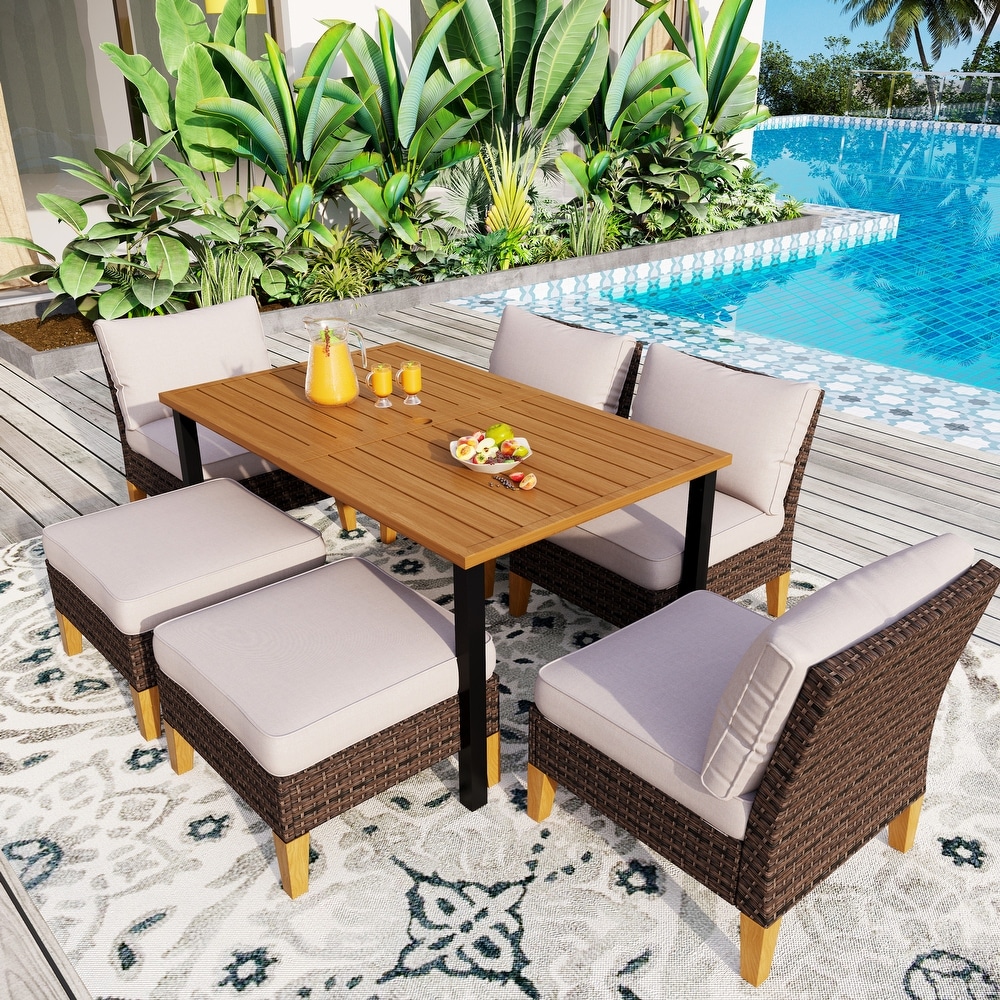 Brown metal shop patio dining table