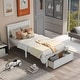 preview thumbnail 2 of 7, Wood Twin Kids Bed Frame with Headboard and Storage Drawers, Wooden Platform Bed Frame Twin Size for Kids, No Box Spring Needed