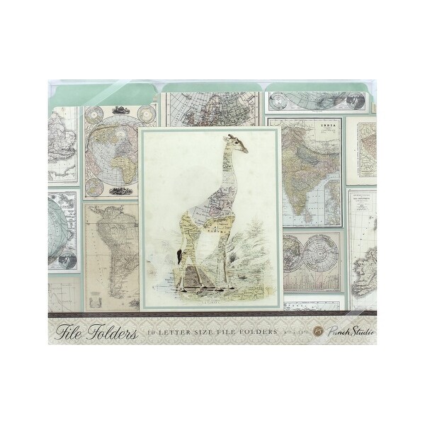 Punch Studio File Folder 10pc World Atlas Giraffe