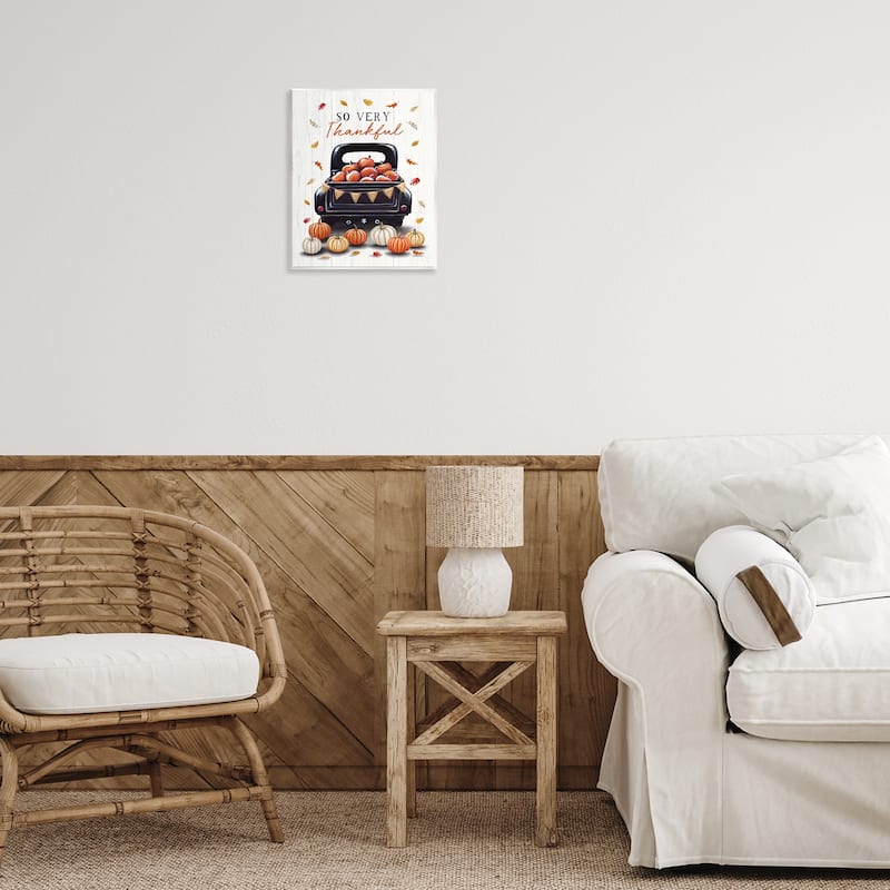 Stupell Autumnal So Very Thankful Wall Plaque Art Design By Elizabeth Tyndall