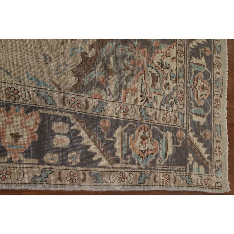 Distressed Tabriz Persian Antique Area Rug Living Room Wool Carpet - 6'4" x 9'2"